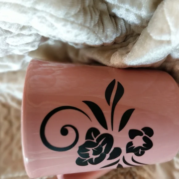 Hand Crafted Pink Floral Coffee Mug - Picture 6 of 6